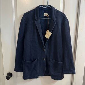 Faherty Inlet Knit Blazer Hendricks Indigo Wash Navy Large NEW WITH TAGS